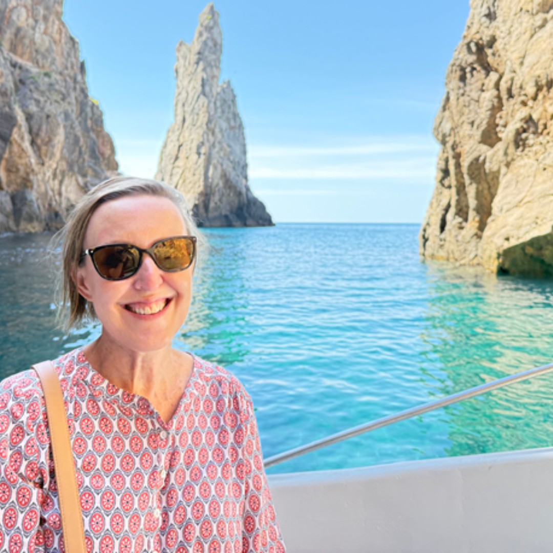 Dr Liesel Ryan on the coast at Capri